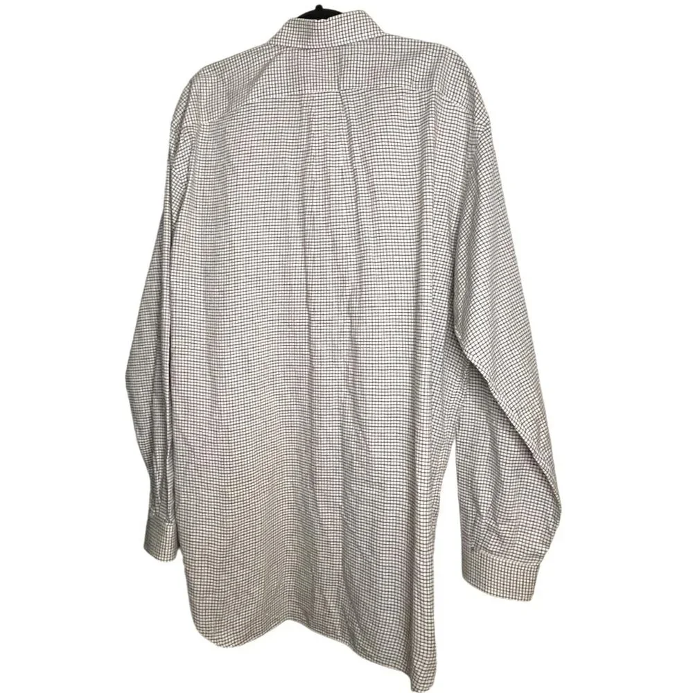 Ralph Lauren 100% Cotton XLT Black Brown & White Checkered Long Sleeve Button Do - Picture 4 of 14